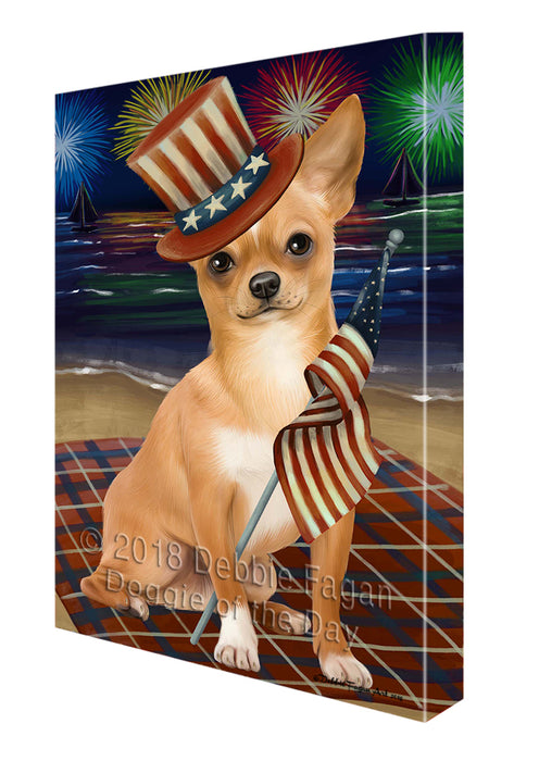 4th of July Independence Day Firework Chihuahua Dog Canvas Wall Art CVS55524