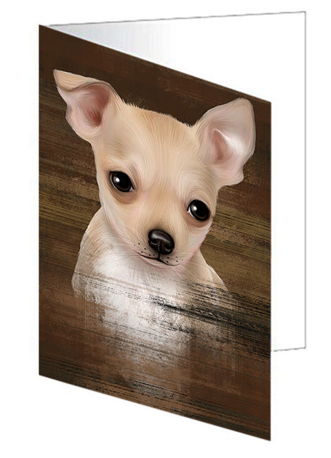 Rustic Chihuahua Dog Handmade Artwork Assorted Pets Greeting Cards and Note Cards with Envelopes for All Occasions and Holiday Seasons GCD55178