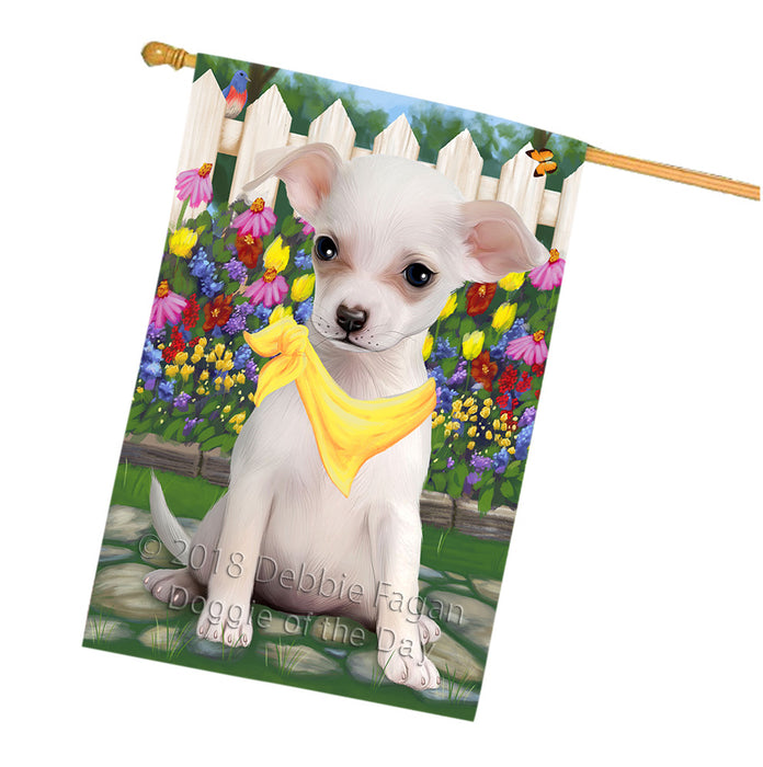Spring Floral Chihuahua Dog House Flag FLG49816