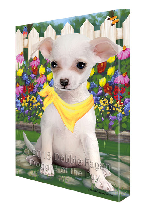Spring Floral Chihuahua Dog Canvas Wall Art CVS64411
