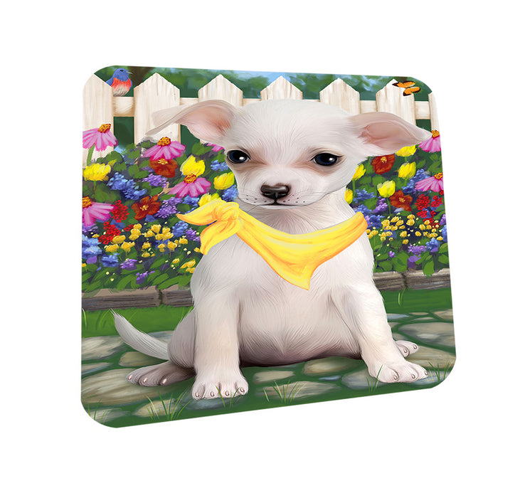Spring Floral Chihuahua Dog Coasters Set of 4 CST49810