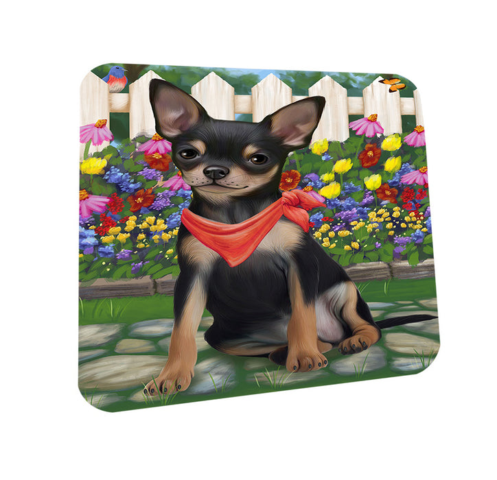 Spring Floral Chihuahua Dog Coasters Set of 4 CST49811