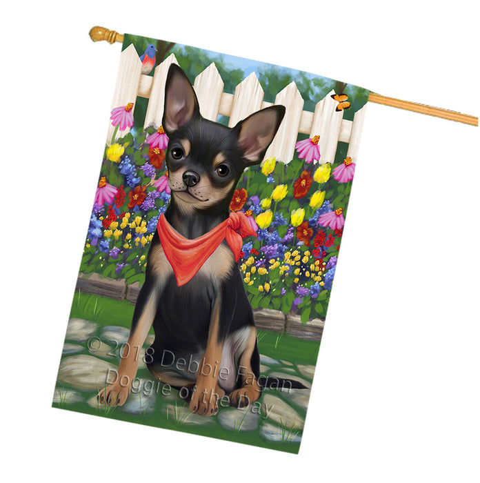 Spring Floral Chihuahua Dog House Flag FLG49817
