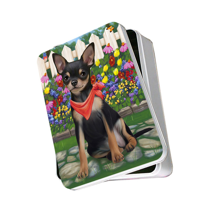 Spring Floral Chihuahua Dog Photo Storage Tin PITN49852