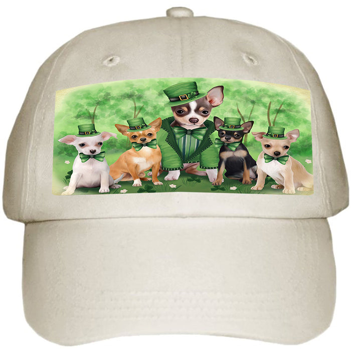 St. Patricks Day Irish Family Portrait Chihuahuas Dog Ball Hat Cap HAT50064