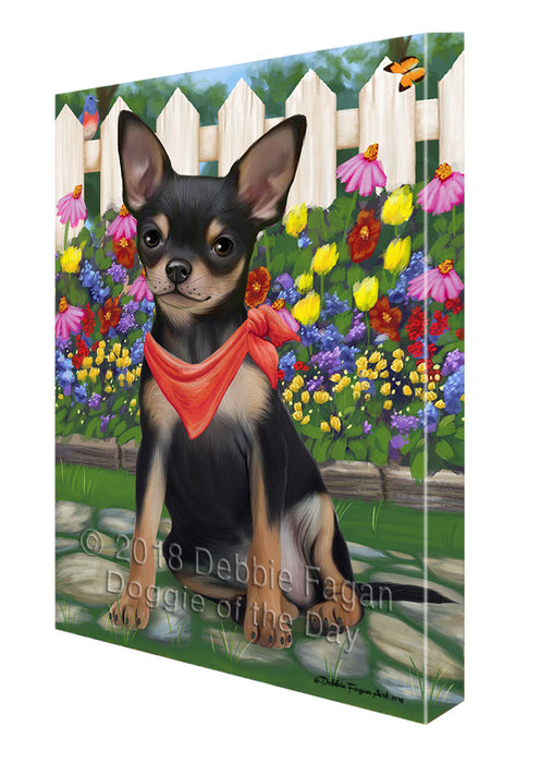 Spring Floral Chihuahua Dog Canvas Wall Art CVS64420