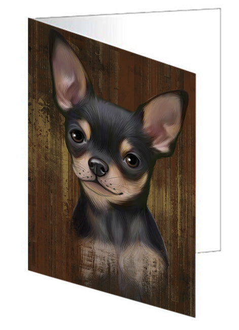 Rustic Chihuahua Dog Handmade Artwork Assorted Pets Greeting Cards and Note Cards with Envelopes for All Occasions and Holiday Seasons GCD55181