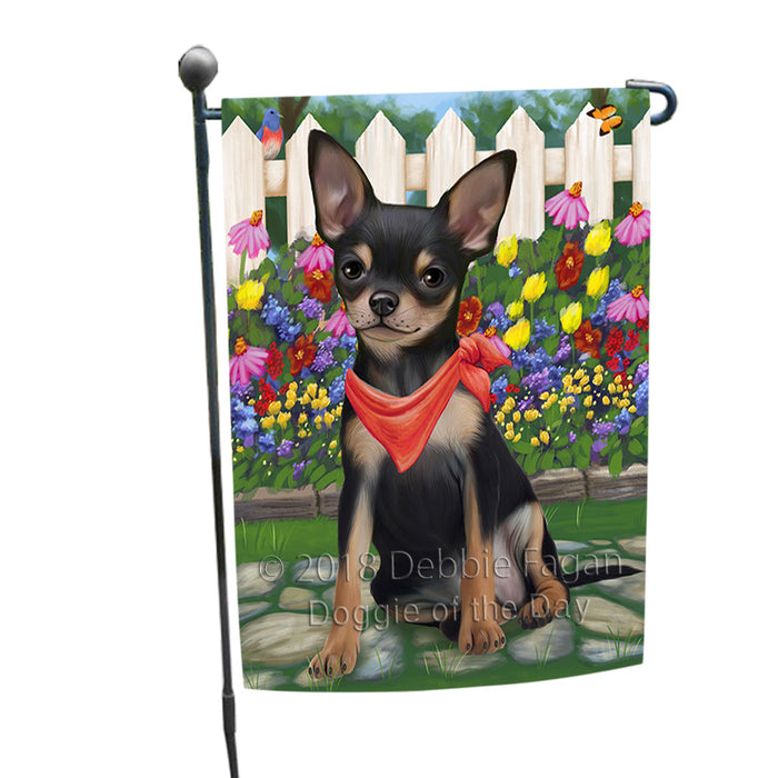 Spring Floral Chihuahua Dog Garden Flag GFLG49681