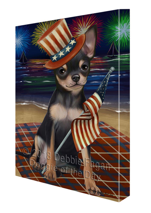 4th of July Independence Day Firework Chihuahua Dog Canvas Wall Art CVS55533