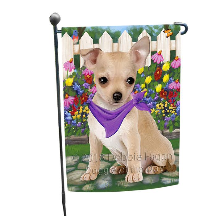 Spring Floral Chihuahua Dog Garden Flag GFLG49682