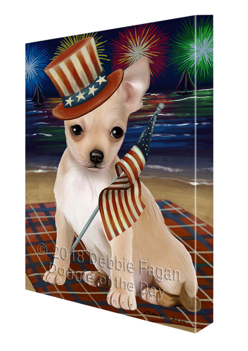 4th of July Independence Day Firework Chihuahua Dog Canvas Wall Art CVS55542