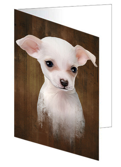 Rustic Chihuahua Dog Handmade Artwork Assorted Pets Greeting Cards and Note Cards with Envelopes for All Occasions and Holiday Seasons GCD55184