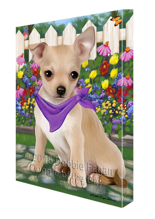 Spring Floral Chihuahua Dog Canvas Wall Art CVS64429