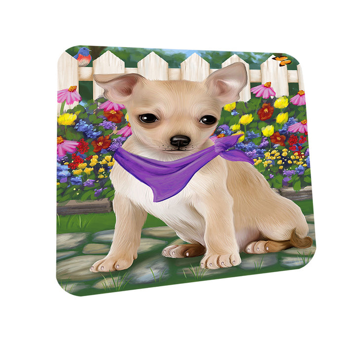 Spring Floral Chihuahua Dog Coasters Set of 4 CST49812
