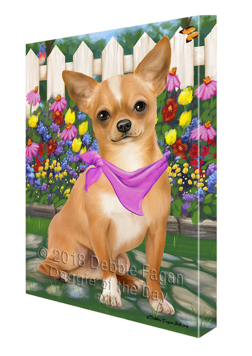 Spring Floral Chihuahua Dog Canvas Wall Art CVS64438