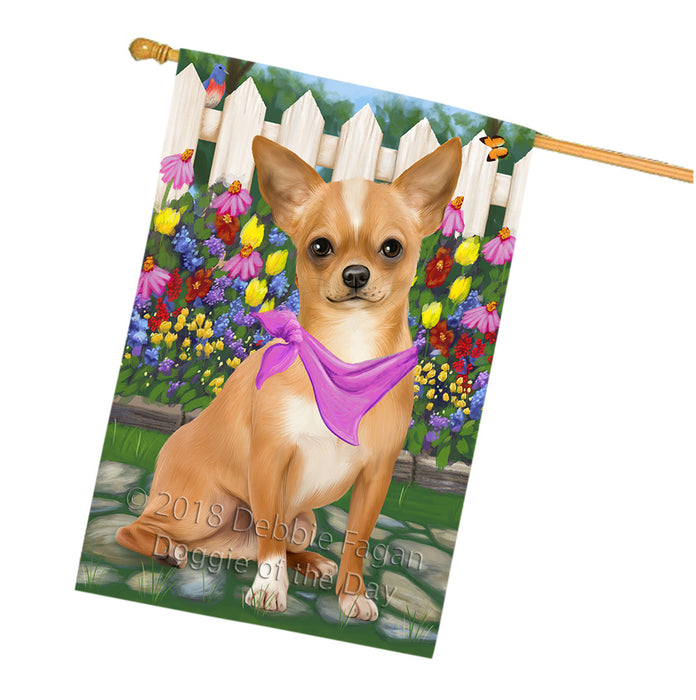 Spring Floral Chihuahua Dog House Flag FLG49819