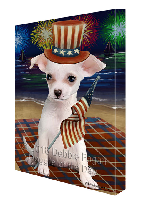 4th of July Independence Day Firework Chihuahua Dog Canvas Wall Art CVS55551