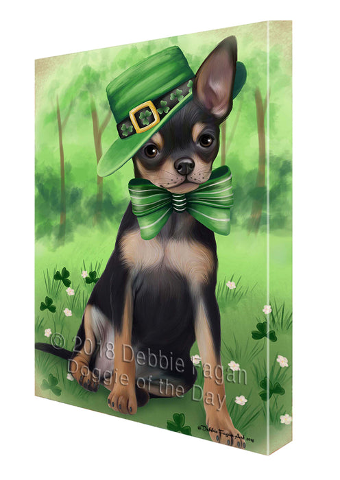 St. Patricks Day Irish Portrait Chihuahua Dog Canvas Wall Art CVS54615