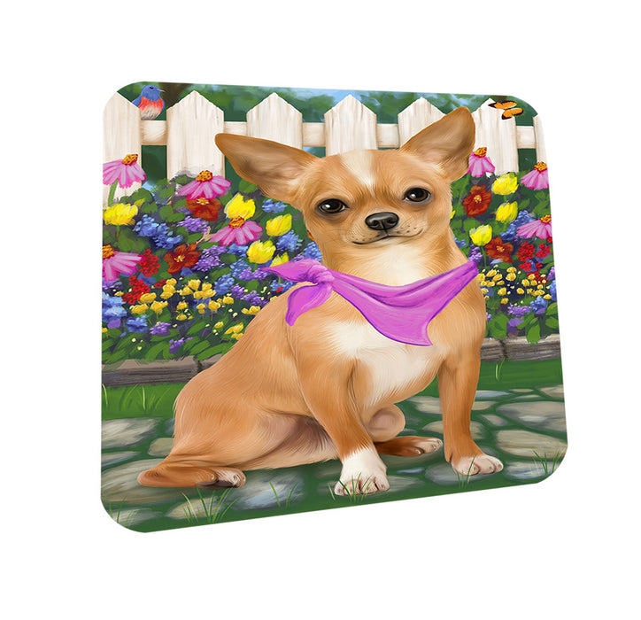 Spring Floral Chihuahua Dog Coasters Set of 4 CST49813