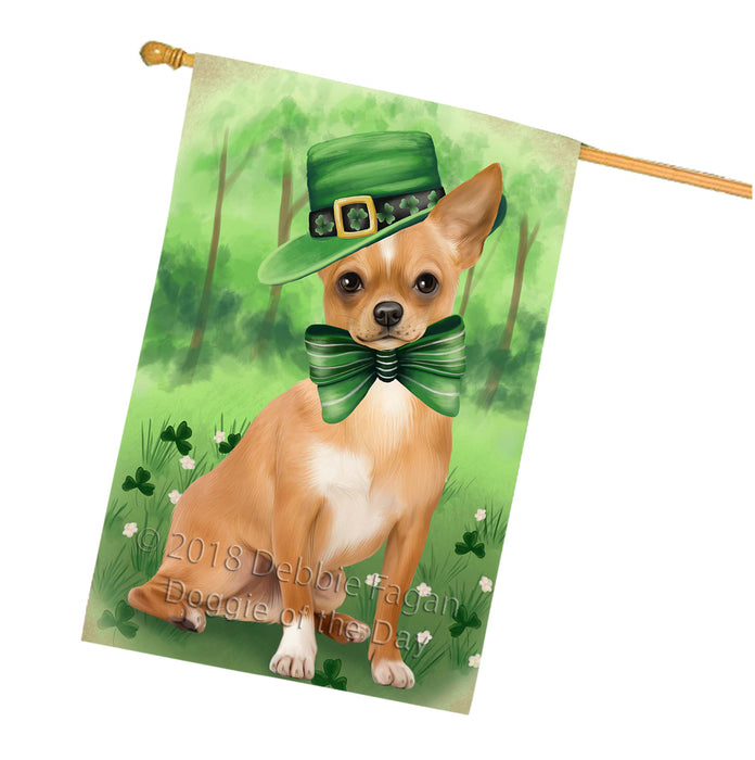 St. Patricks Day Irish Portrait Chihuahua Dog House Flag FLG48744