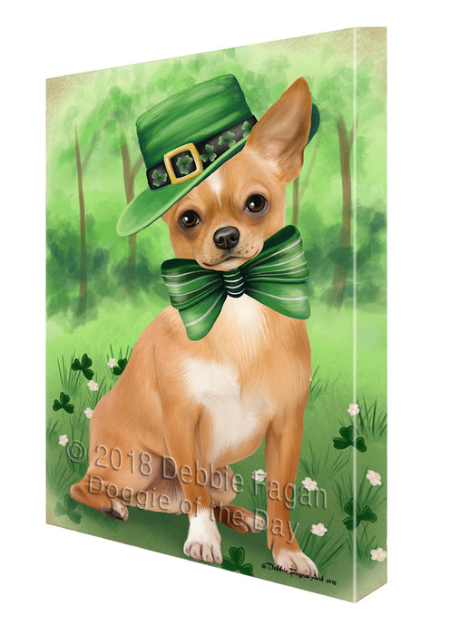 St. Patricks Day Irish Portrait Chihuahua Dog Canvas Wall Art CVS54624