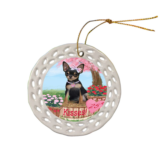 Rosie 25 Cent Kisses Chihuahua Dog Ceramic Doily Ornament DPOR56794