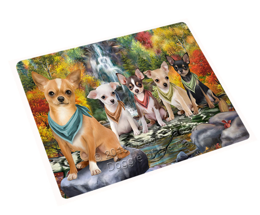 Scenic Waterfall Chihuahuas Dog Magnet Mini (3.5" x 2") MAG59811