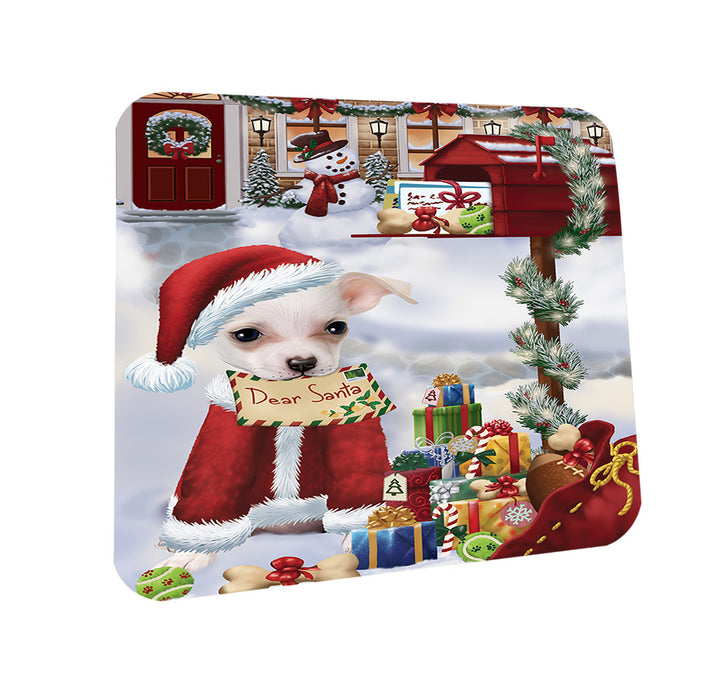 Chihuahua Dog Dear Santa Letter Christmas Holiday Mailbox Coasters Set of 4 CST53846