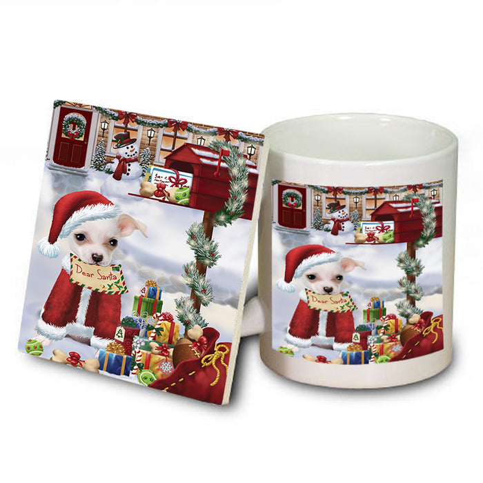 Chihuahua Dog Dear Santa Letter Christmas Holiday Mailbox Mug and Coaster Set MUC53880