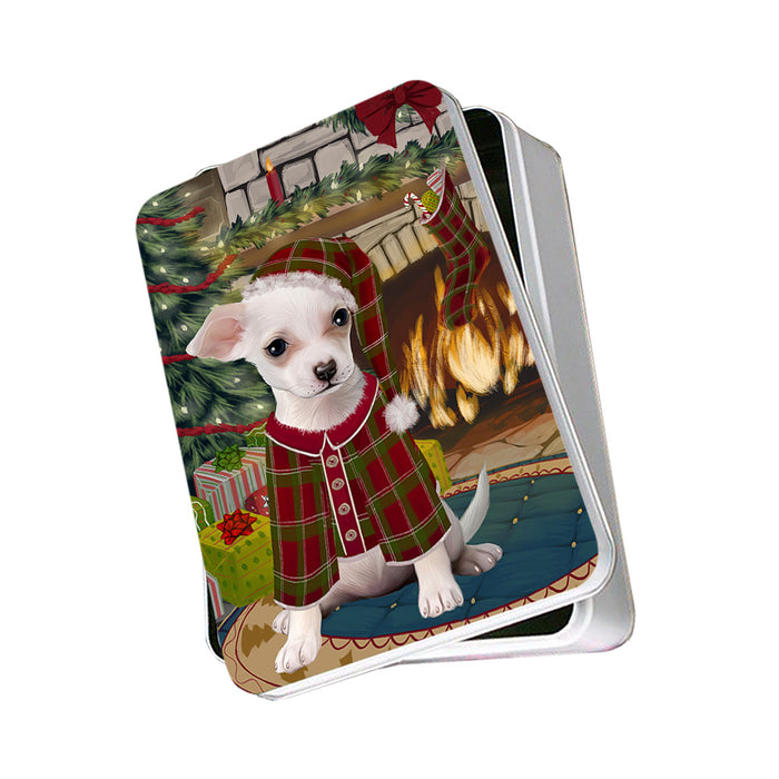 The Stocking was Hung Chihuahua Dog Photo Storage Tin PITN55215