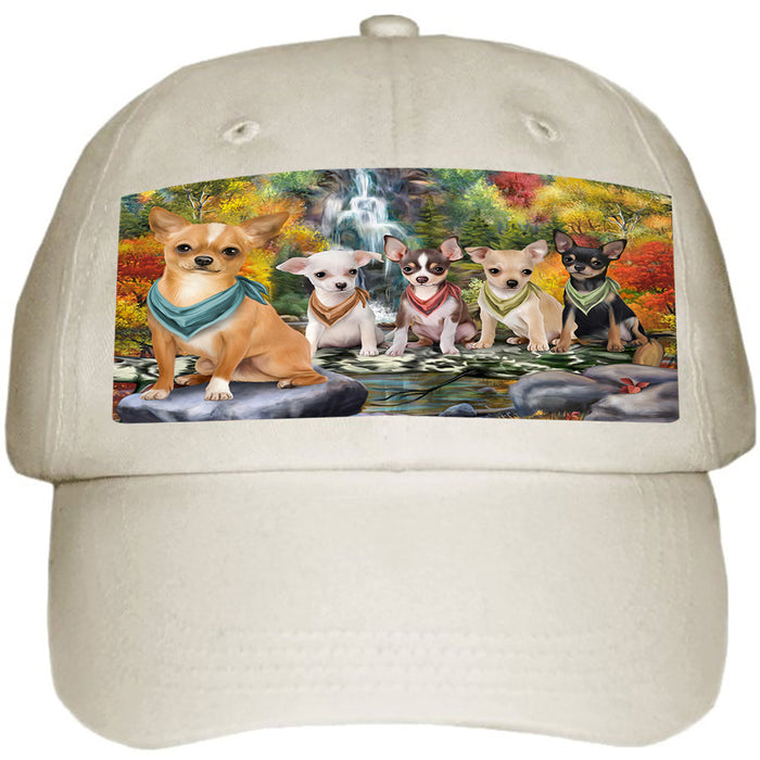 Scenic Waterfall Chihuahuas Dog Ball Hat Cap HAT59295