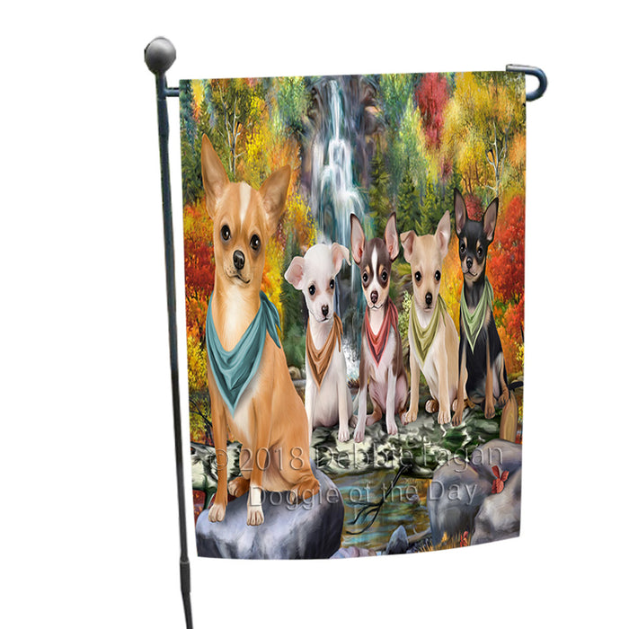 Scenic Waterfall Chihuahuas Dog Garden Flag GFLG51851