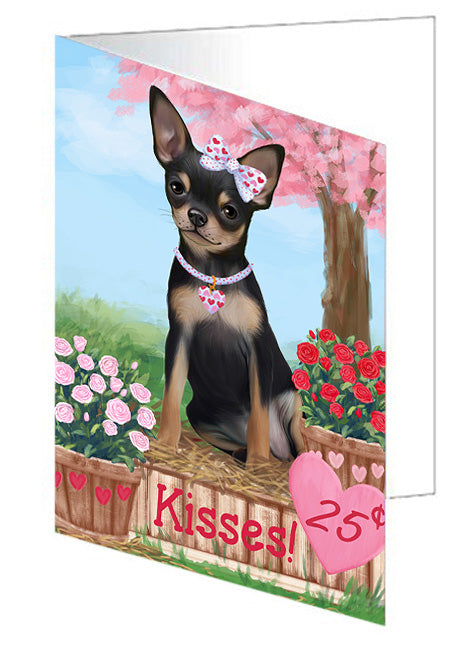 Rosie 25 Cent Kisses Chihuahua Dog Handmade Artwork Assorted Pets Greeting Cards and Note Cards with Envelopes for All Occasions and Holiday Seasons GCD73829