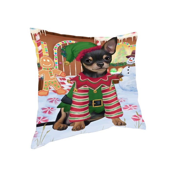 Christmas Gingerbread House Candyfest Chihuahua Dog Pillow PIL79500