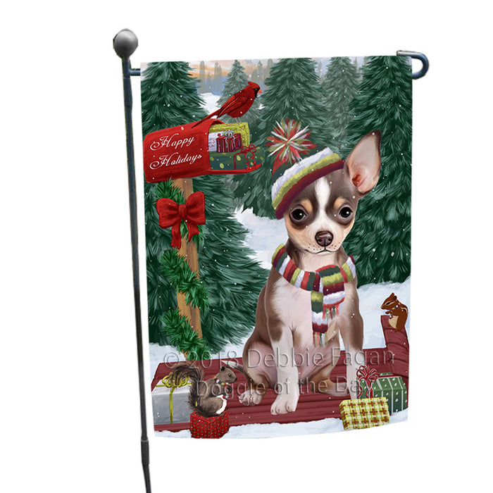 Merry Christmas Woodland Sled Chihuahua Dog Garden Flag GFLG55188