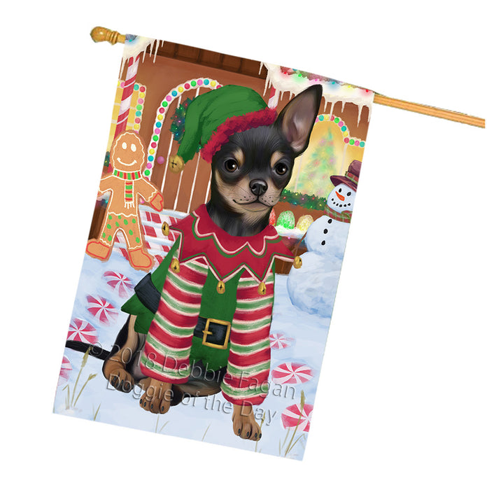 Christmas Gingerbread House Candyfest Chihuahua Dog House Flag FLG56986