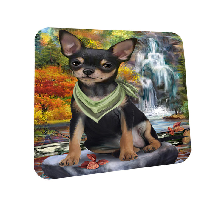 Scenic Waterfall Chihuahua Dog Coasters Set of 4 CST51814