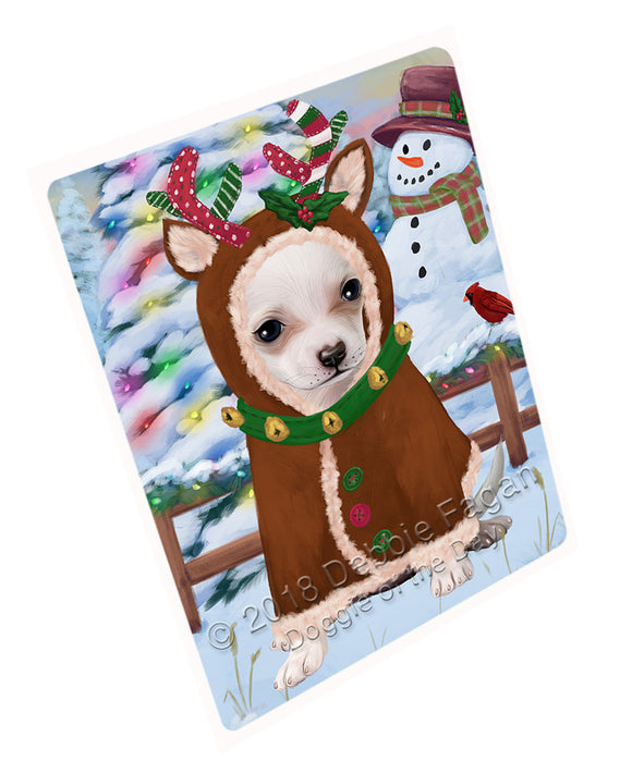 Christmas Gingerbread House Candyfest Chihuahua Dog Large Refrigerator / Dishwasher Magnet RMAG100086