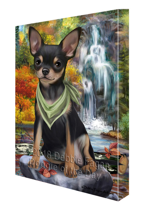 Scenic Waterfall Chihuahua Dog Canvas Print Wall Art Décor CVS83960