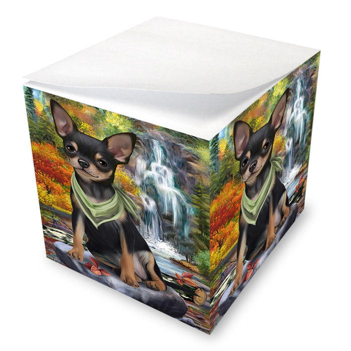 Scenic Waterfall Chihuahua Dog Note Cube NOC51855