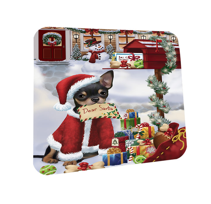 Chihuahua Dog Dear Santa Letter Christmas Holiday Mailbox Coasters Set of 4 CST53847