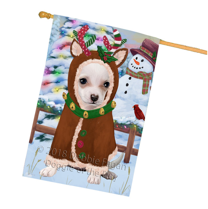 Christmas Gingerbread House Candyfest Chihuahua Dog House Flag FLG56987
