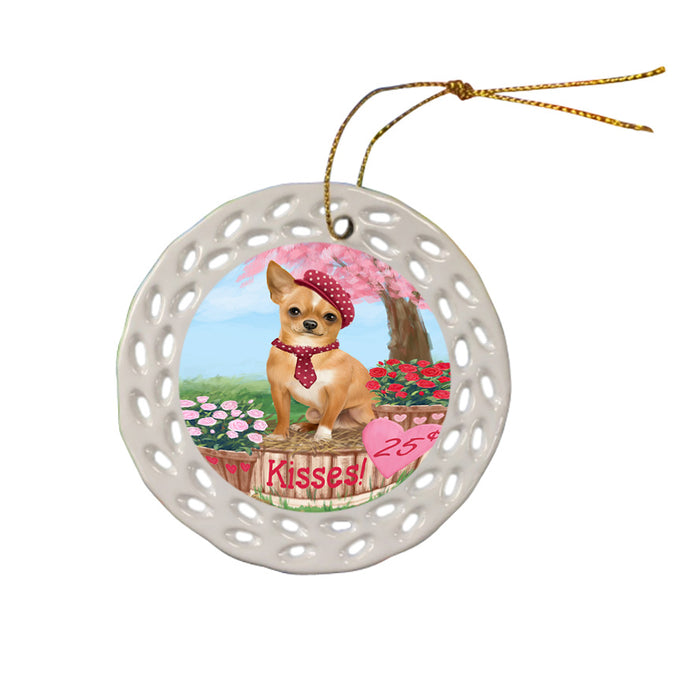 Rosie 25 Cent Kisses Chihuahua Dog Ceramic Doily Ornament DPOR56795