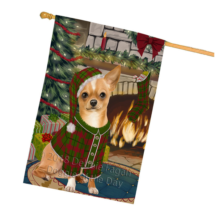 The Stocking was Hung Chihuahua Dog House Flag FLG55702
