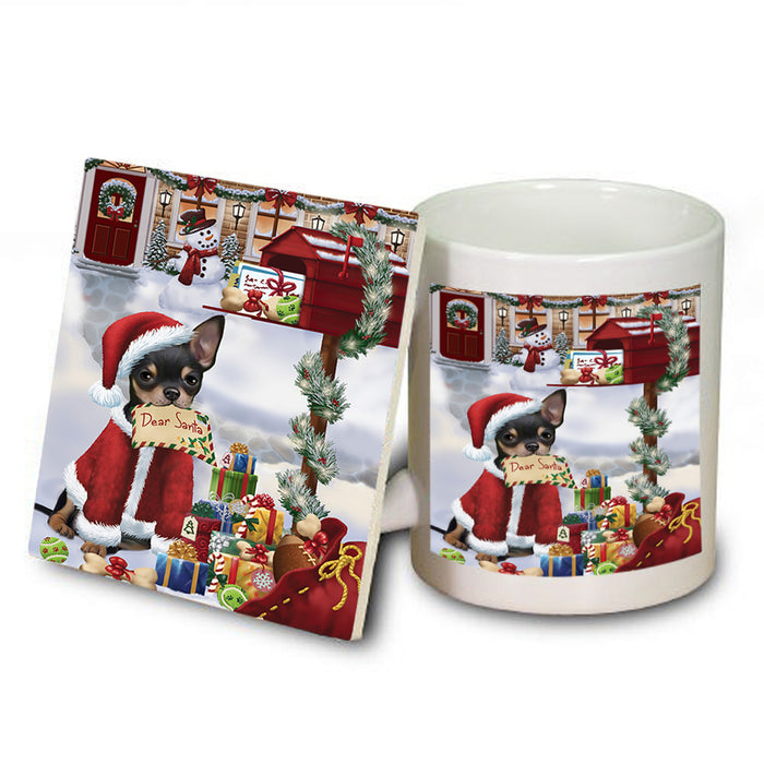 Chihuahua Dog Dear Santa Letter Christmas Holiday Mailbox Mug and Coaster Set MUC53881