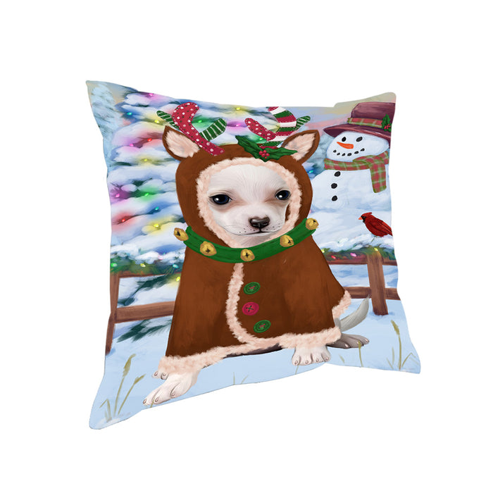 Christmas Gingerbread House Candyfest Chihuahua Dog Pillow PIL79504