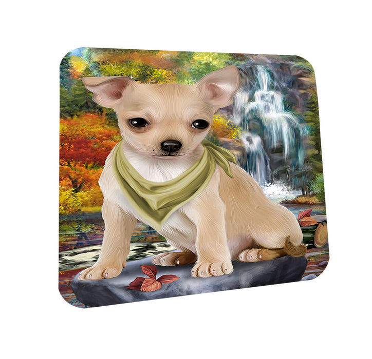 Scenic Waterfall Chihuahua Dog Coasters Set of 4 CST51815