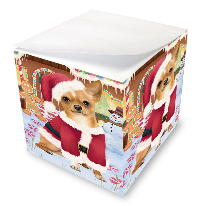 Christmas Gingerbread House Candyfest Chihuahua Dog Note Cube NOC54376