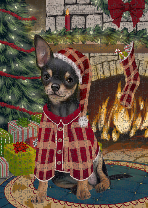 The Stocking was Hung Chihuahua Dog Puzzle with Photo Tin PUZL89300
