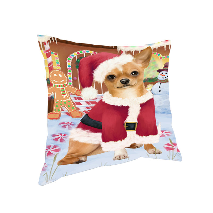 Christmas Gingerbread House Candyfest Chihuahua Dog Pillow PIL79508